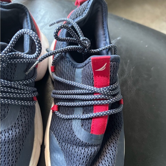 Kids Nautica Eriko Lace-up Sneakers Size 6 Comfy Navy Blue/Red - Picture 3 of 14